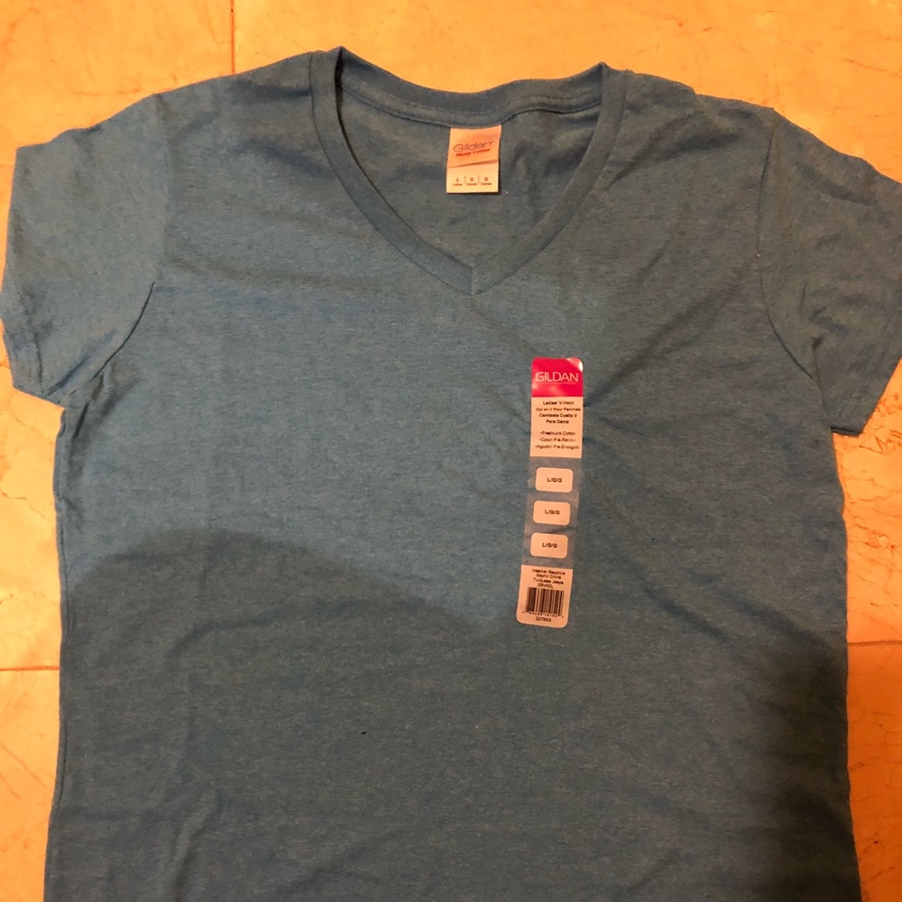 Gildan Shirt V Neck blue